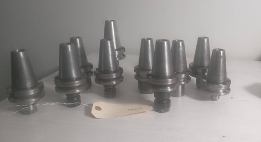 Lot of 10 BT40 Tool Holders - No Pull Studs, No Collets, Pre-Owned. No Tooling