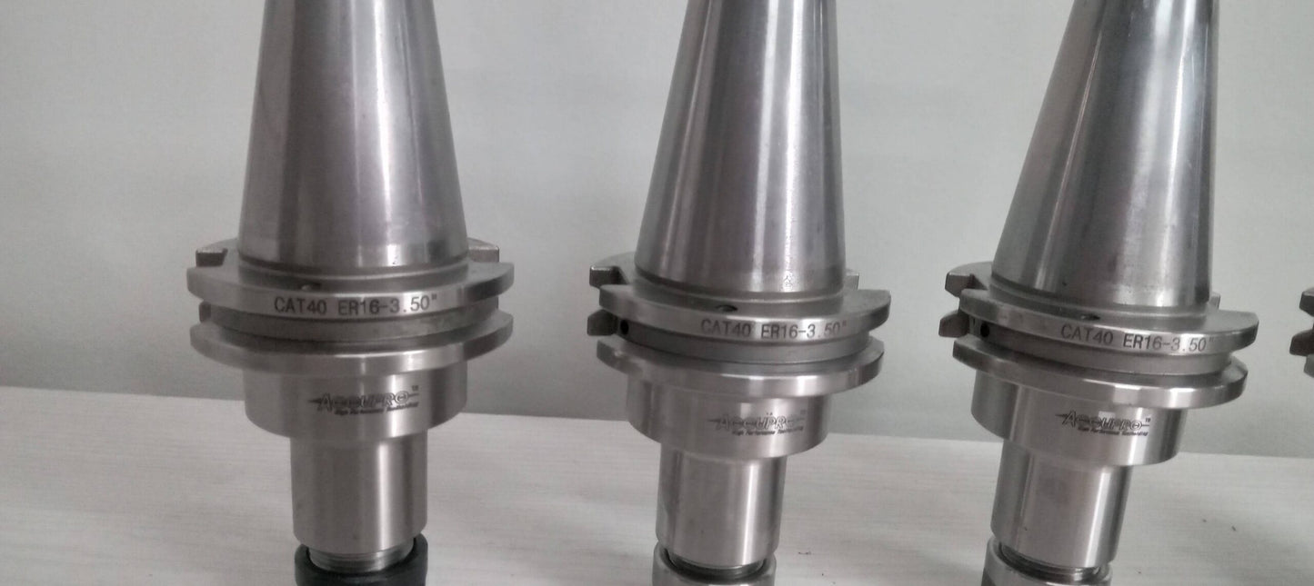 5x Lot of 5 Accupro ER16 Tool Holders CAT40 ER16-3.50"