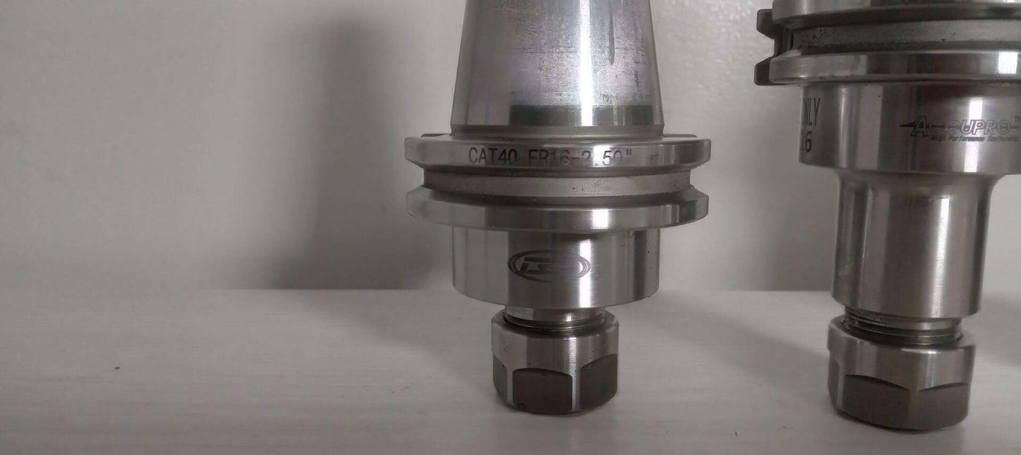 Lot of 3 Tool Holders Cat40 SYIC GS Accupro ER16 1" Weldon Flat