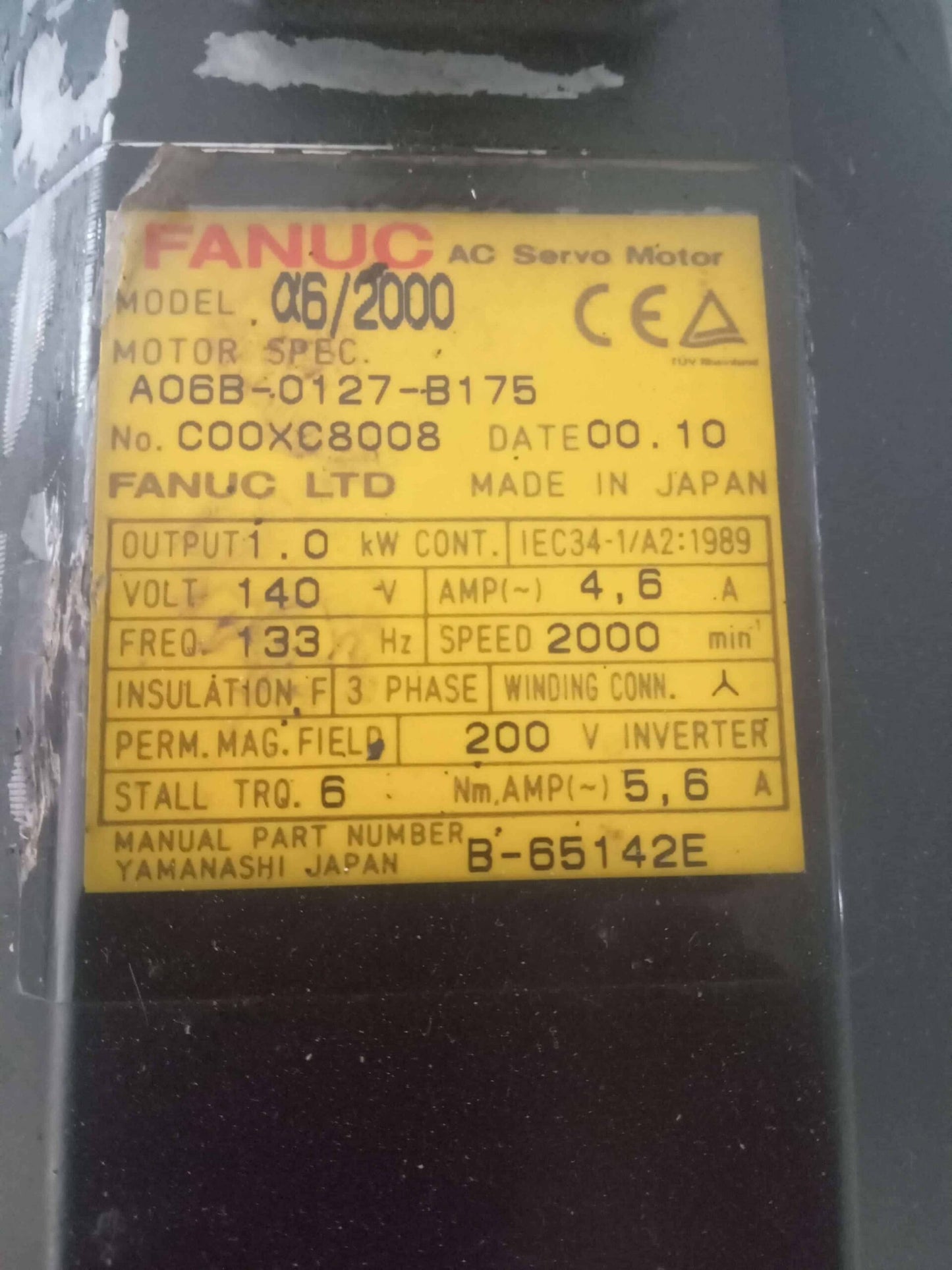 FANUC A06B-0127-B175 AC SERVO MOTOR
