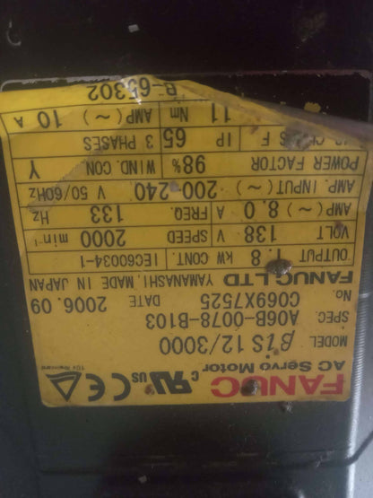 FANUC A06B-0078-B103 AC Servo Motor