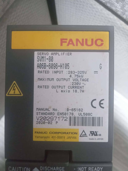 FANUC SVM1-80 A06B-6096-H105 Servo Amp Amplifier Drive Module Series G
