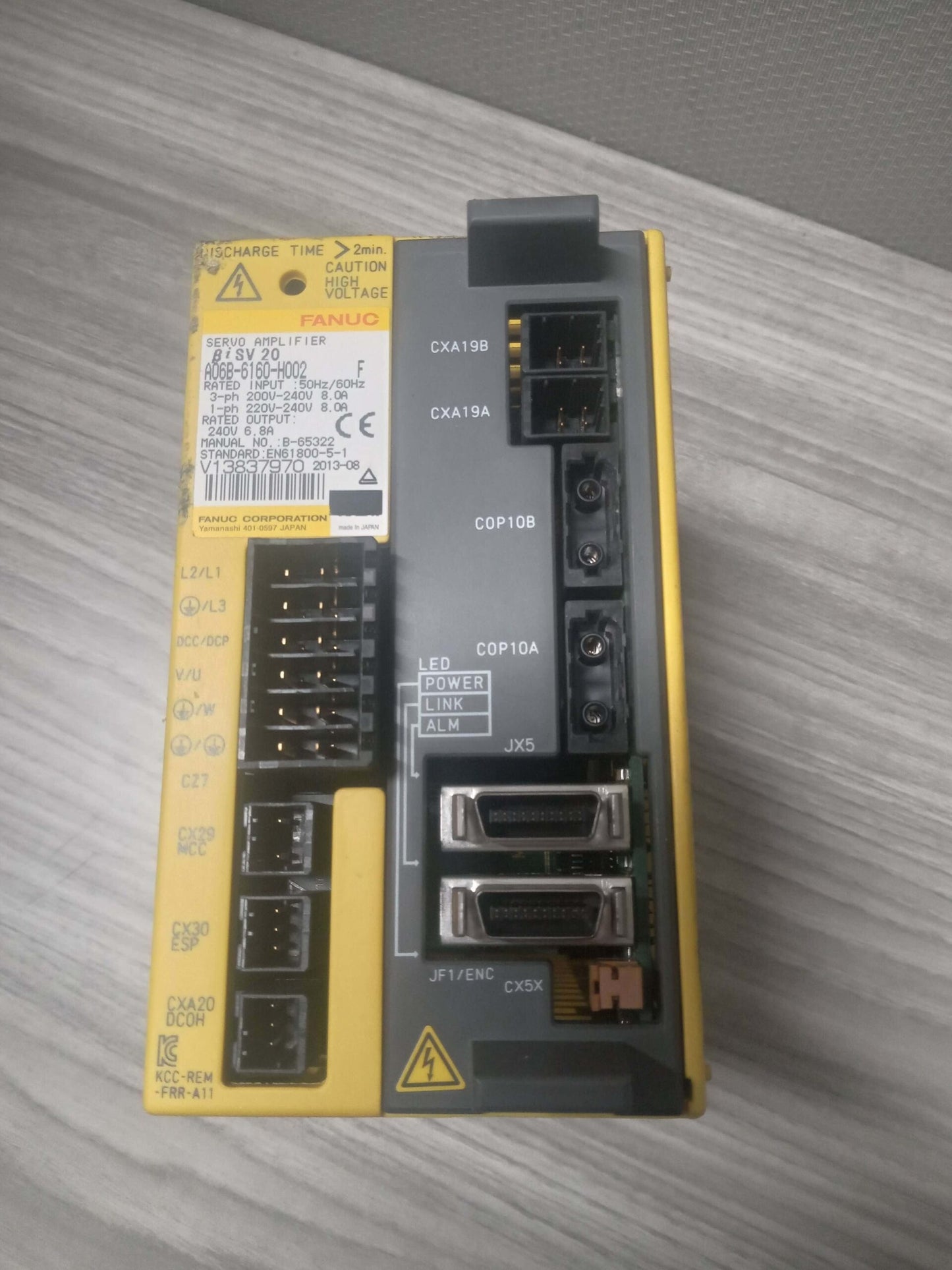 FANUC A06b-6160-H002 BETA SERVO DRIVE MDL B-iSV20-B Amp Amplifier