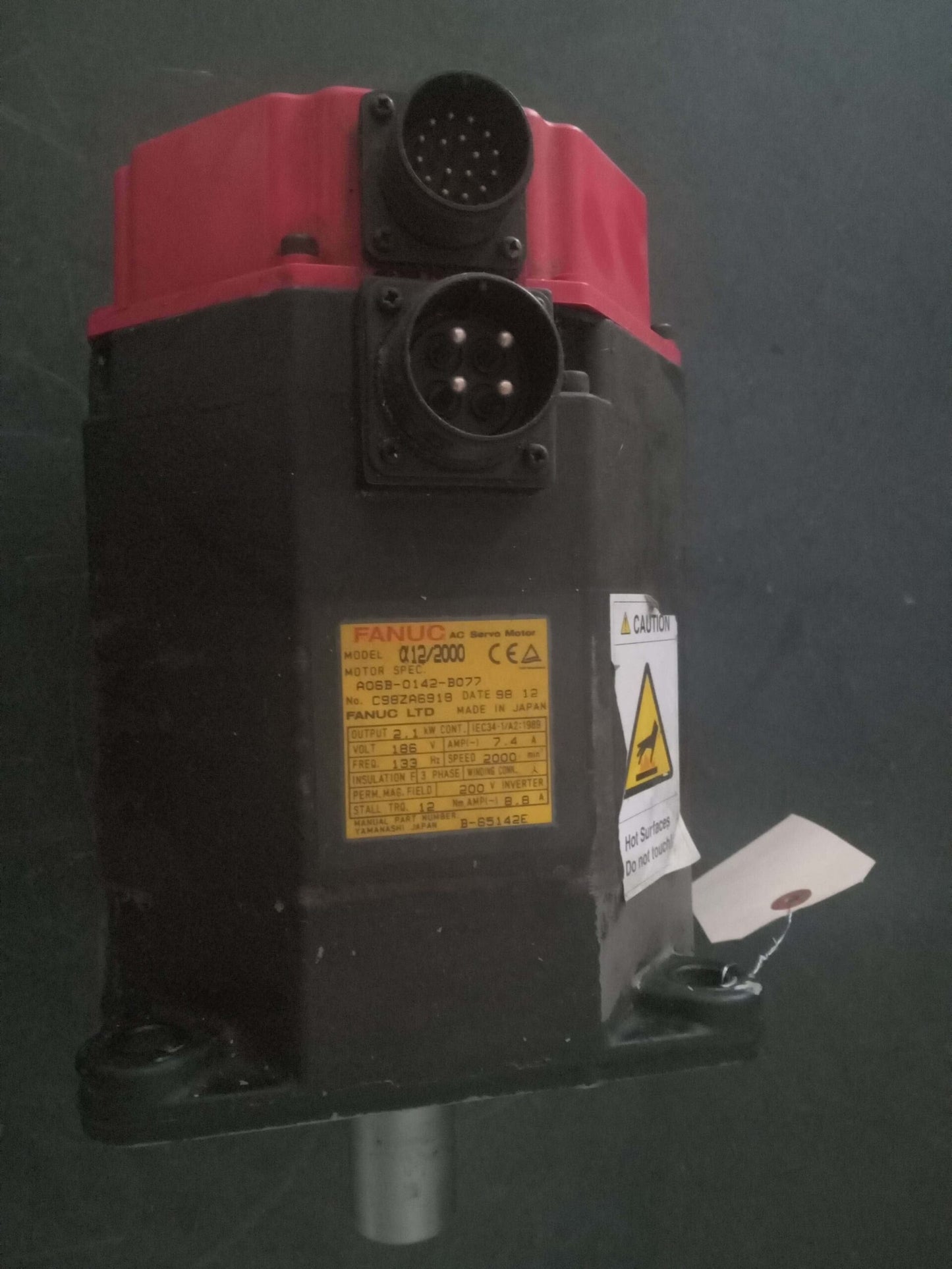 FANUC A06B-0142-B077 α12/2000 AC SERVO MOTOR B-65142E