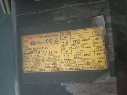 FANUC AC SPINDLE MOTOR αC2 A06B-0842-B100  B-65152E