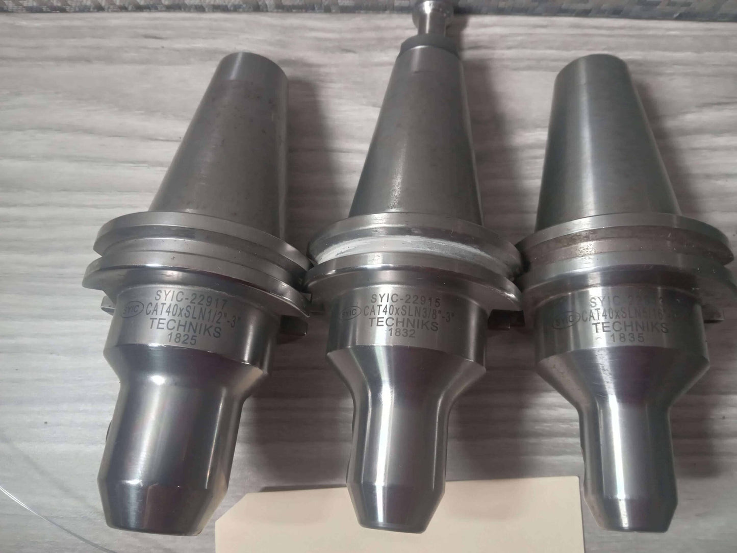 3x SYIC CAT40 Tool Holders Side Lock Weldon Flat 1/2" 3/8" 5/16"