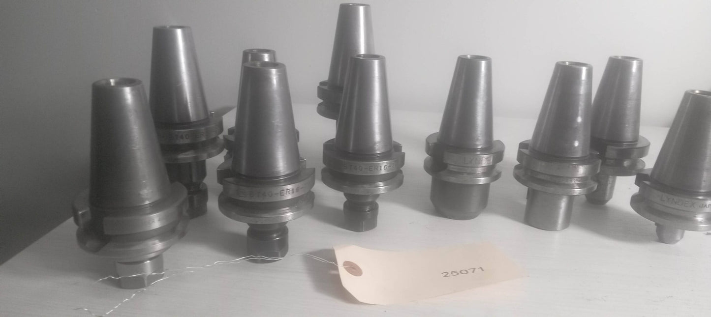 Lot of 10 BT40 Tool Holders - No Pull Studs, No Collets, Pre-Owned. No Tooling