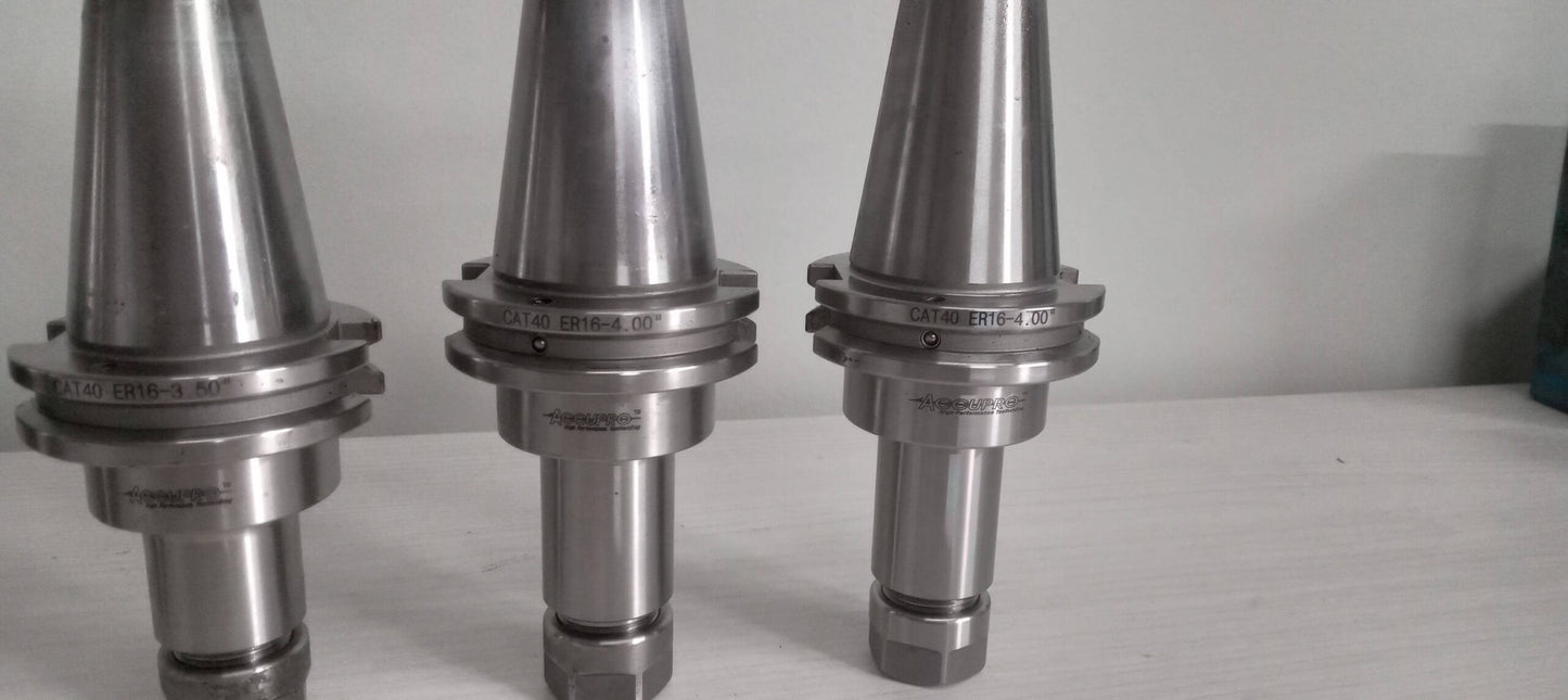 5x lot of 5 Accupro ER16 Cat40 Tool Holders 4 inch and 3.5"