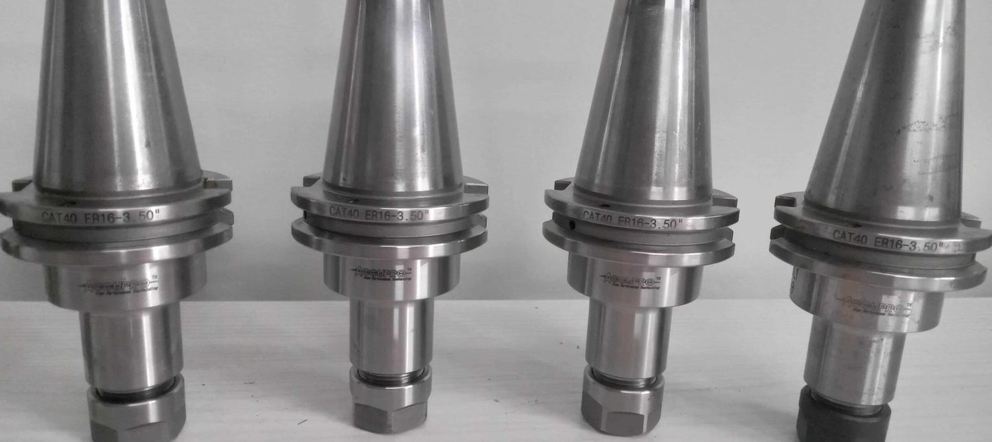 5x Lot of 5 Accupro ER16 Tool Holders CAT40 ER16-3.50"