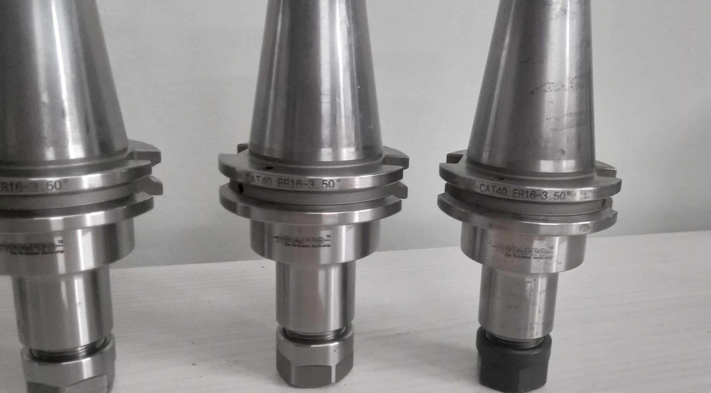 5x Lot of 5 Accupro ER16 Tool Holders CAT40 ER16-3.50"