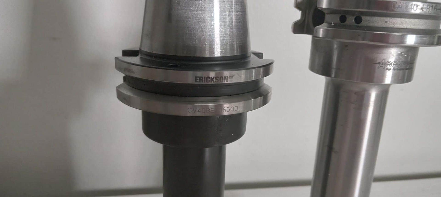 2x Extended Length ER16 Tool Holders Cat40 Erickson Accupro