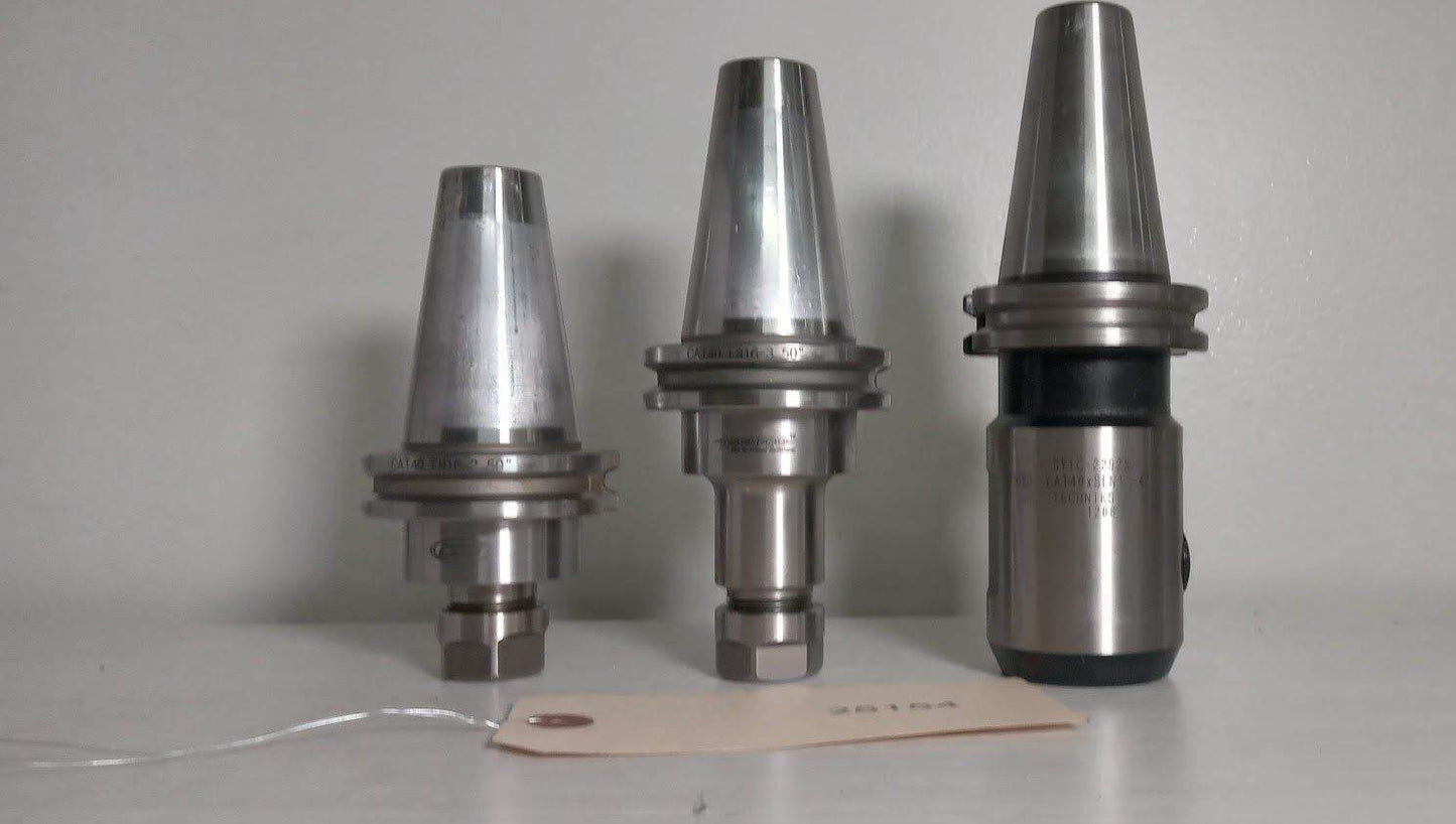 Lot of 3 Tool Holders Cat40 SYIC GS Accupro ER16 1" Weldon Flat