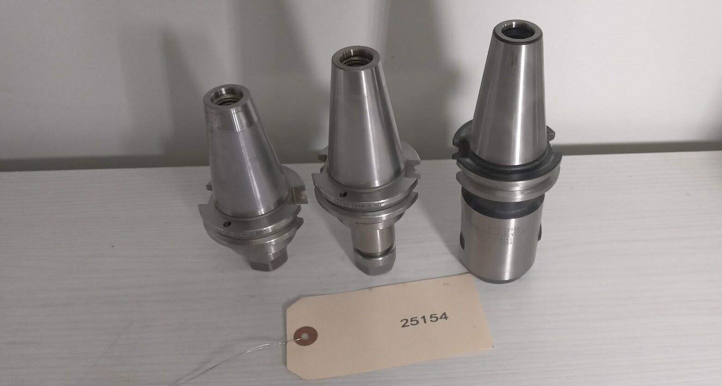 Lot of 3 Tool Holders Cat40 SYIC GS Accupro ER16 1" Weldon Flat