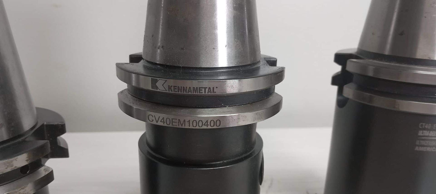 3x Cat 40 Tool Endmill Holders Weldon 1.25" 0.75"  Kingston Kennametal Ultradex