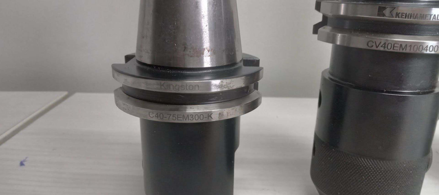 3x Cat 40 Tool Endmill Holders Weldon 1.25" 0.75"  Kingston Kennametal Ultradex