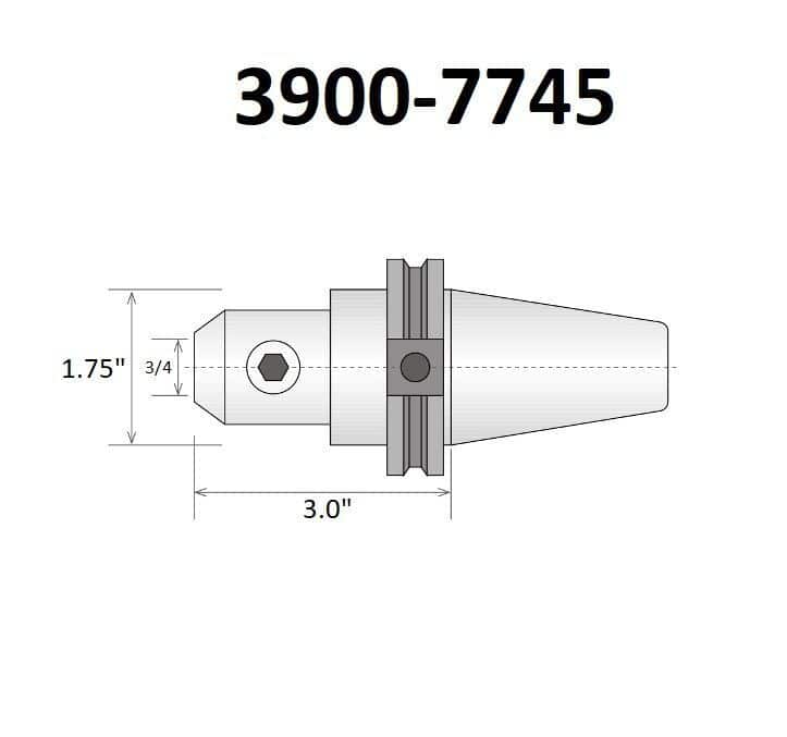 HHIP 3900-7745 PRO-SERIES 3/4 CAT 40 V-FLANGE END MILL HOLDER 3" GAGE DEPTH