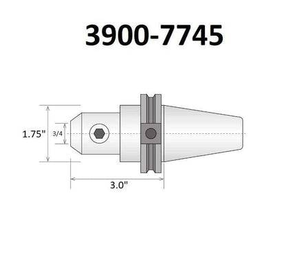 HHIP 3900-7745 PRO-SERIES 3/4 CAT 40 V-FLANGE END MILL HOLDER 3" GAGE DEPTH