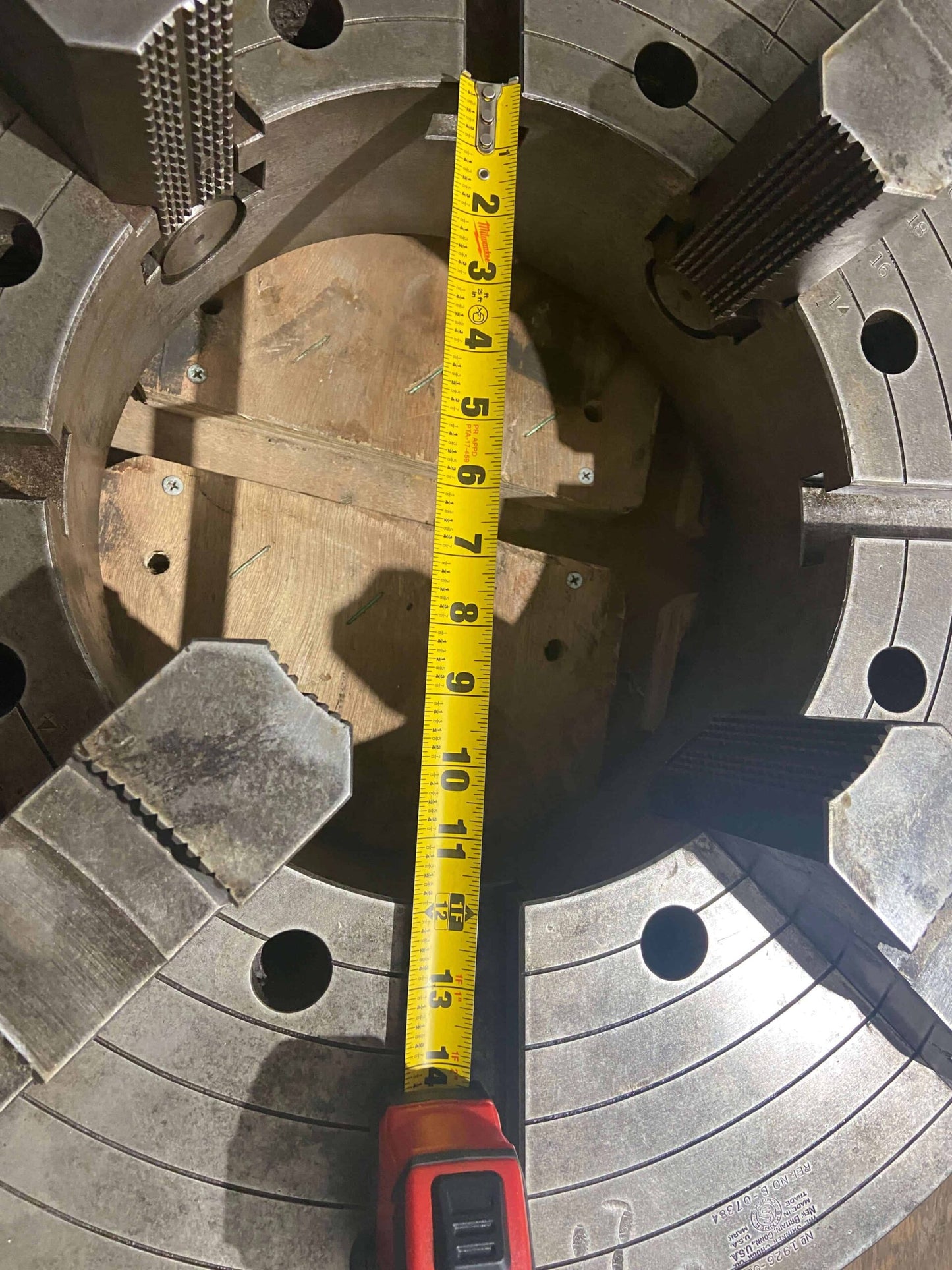 The Skinner Chuck Co.  Made In USA  25 7/8" Chuck w/ 11 7/8" Through Hole 4 Jaw 26"